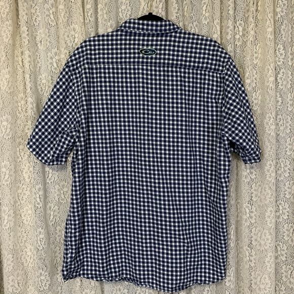 Drake Clothing Mens Large Blue Flannel Check Button up Shirt‎ Short Sleeve - Picture 4 of 9